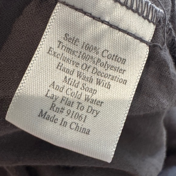 Johnny Was BIYA Embroidered Tunic Top Gray Long Sleeve Boho Women's Size S - Picture 8 of 11